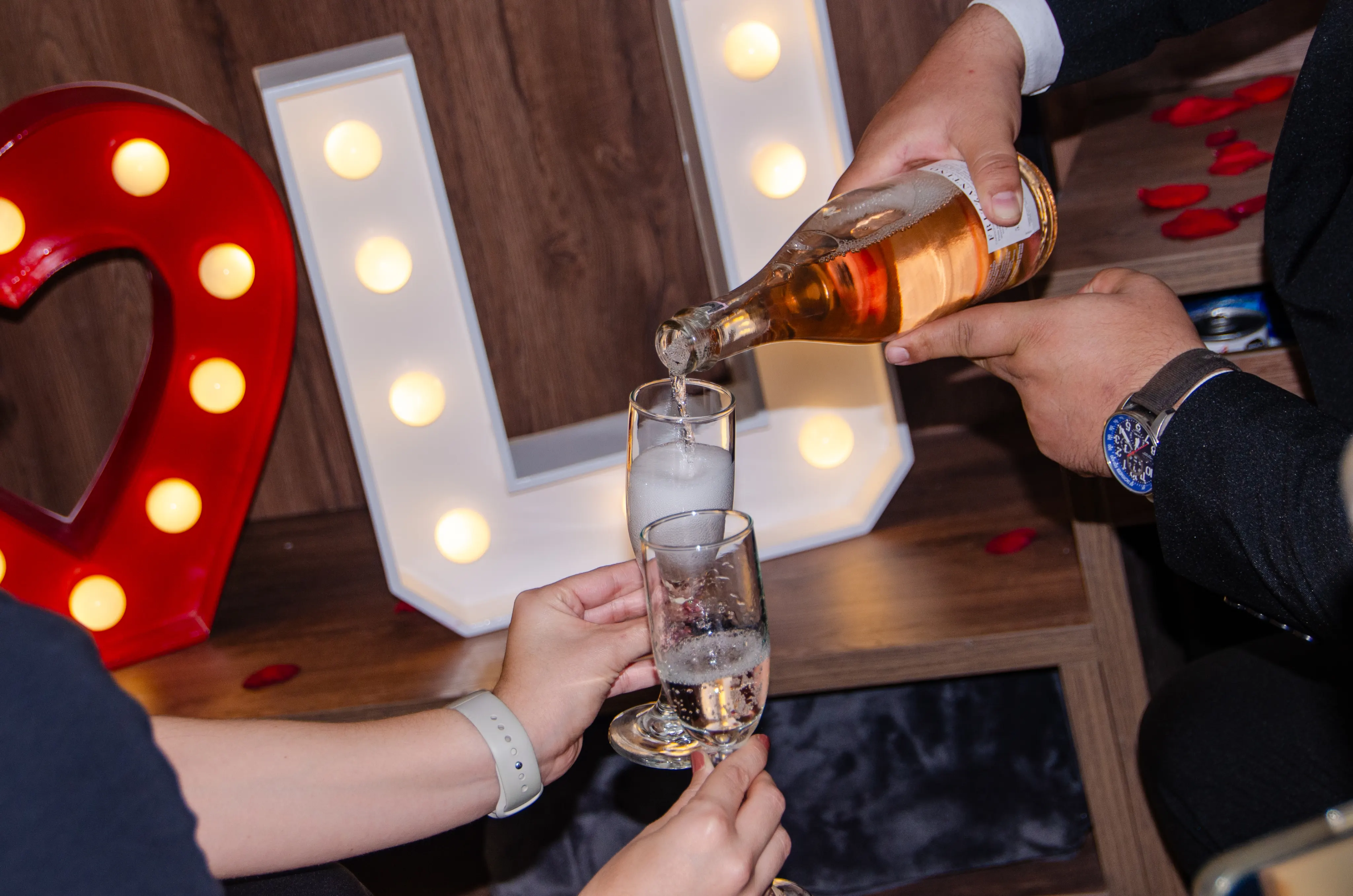 Brindis especial con champana